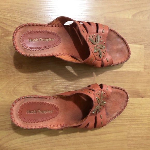 Hush puppies leather sandals coral pink color size 7-8 - Picture 2 of 5